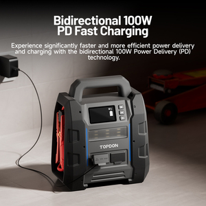 Многофункциональное пусковое устройство TOPDON V4500 Plus PD100W с быстрой зарядкой, суперконденсаторный пусковой бустер, портативное зарядное устройство, пусковое устройство для грузовиков - Product Image 2