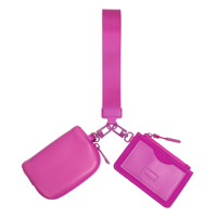 Nouveauté 2025 : Mini pochette en PU et nylon, double dragonne tendance, porte-monnaie, porte-clés et porte-cartes pour femme