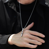 Magnifique Collier Pendentif Rectangulaire Classique Homme, Chaîne Cubaine en Acier Inoxydable pour Hommes, Cadeau Bijoux