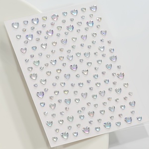1 pièce de <span class=keywords><strong>strass</strong></span> en cristal 3D auto-adhésifs scintillants |   Autocollants pour le visage et le corps, mini autocollants en forme de cœur, pierres précieuses, <span class=keywords><strong>maquillage</strong></span> multicolore - Product Image 3