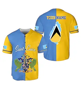 Sublimazione personalizzata Saint Lucia maglia da Baseball nuovo design St. Lucia Baseball uniforme all'ingrosso Logo stampa camicia Jersey