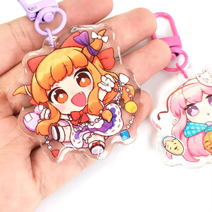 Huandao Chất lượng cao phim hoạt hình hình ảnh in dễ thương Epoxy Acrylic quyến rũ rõ ràng Acrylic móc khóa - Product Image 5