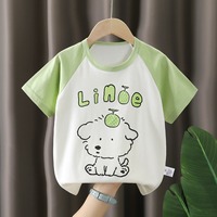 Vêtements d'été pour enfants, garçons et filles, t-shirt en coton à manches courtes, col rond, imprimé de dessins animés, vêtements pour enfants de 1 à 8 ans