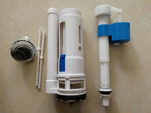 Kit complet de raccords pour réservoir de toilettes avec valve de chasse double et valve de remplissage, pièces de réparation <span class=keywords><strong>WC</strong></span> économiseuses d'eau avec bouton <span class=keywords><strong>poussoir</strong></span> supérieur - Product Image 3