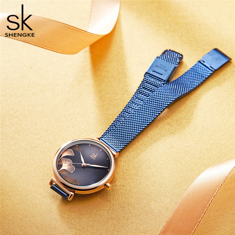 SHENGKE orologi di alta qualità da polso da donna bracciale dorato di