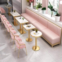 Ensemble de table et chaises de salle à manger en marbre et acier inoxydable de haute qualité, moderne, pour restaurants commerciaux, respectueux de l'environnement