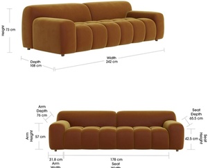 Moderno minimalista de terciopelo de algodón de 2 plazas conjunto de patas de madera diseño único hogar sala de estar muebles convertibles para apartamento gimnasio - Product Image 6
