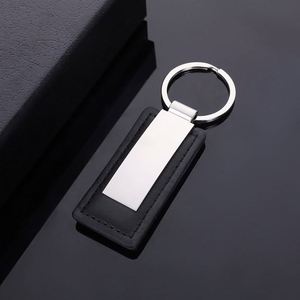 Wholesale PU Leather Keychain Promotion <b>Keyring</b> Metal Plain Metal <b>Ring</b> with LOGO - Product Image 6