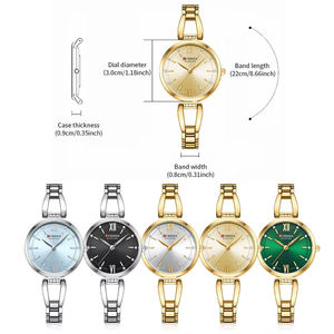 Montre à quartz pour femme CURREN 9092, cadran serti de strass, bracelet en acier inoxydable, élégante et tendance, idéale pour les fêtes, le bureau ou comme cadeau. - Product Image 6