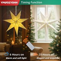Lanterne en papier 3D de 23 pouces avec lumières LED - Design suspendu à 7 points pour Noël, anniversaire, décoration classique blanche intérieure et extérieure