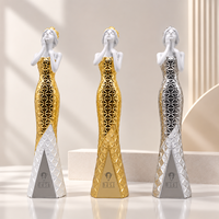 Trophée en alliage de fer blanc plaqué or et argent, motif Portrait de Déesse - Durable, personnalisable pour réunions annuelles d'entreprise, avec logo gravé