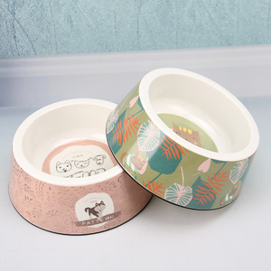 Decorative <strong>Round</strong> Melamine Cat <strong>Dog</strong> Food Water Feeder Pet <strong>Bowl</strong> - Product Image 2