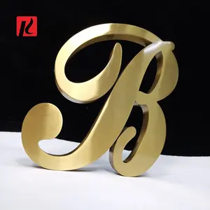 Kexian Customized Advertising Non Illuminated 3D Metal Letter Outdoor Gold Metal Lettering Metal Letter for Shop Store Business