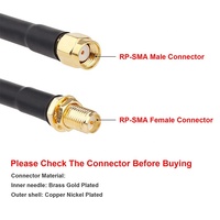 Câble coaxial industriel RG174 en cuivre, extension d'antenne RP mâle-mâle 50 ohms avec gaine PVC pour routeur Wi-Fi et caméra de sécurité