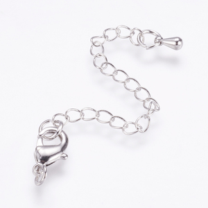 PandaHall Long-Lasting Plated Real 24K <strong>Gold</strong> Plated Platinum Plated Brass <strong>Chain</strong> <strong>Extender</strong> with Lobster Claw Clasps and Bead Tips - Product Image 3