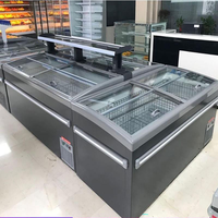 Congelador Comercial Usado para Supermercados, Tipo Isla, para Carnes, con Enfriamiento por Ventilador y Control Digital de Temperatura