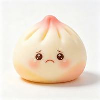 Jouet Squishy Kawaii Char Siu Bun en Mousse PU Souple à Remontée Lente, Jouet Anti-Stress à Presser en Forme d'Aliment pour Enfants et Adultes, Boîte Mystère