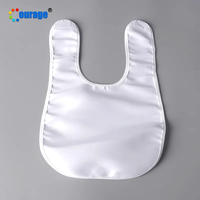 Courage usine vente en gros personnaliser impression monocouche polyester uni blanc Sublimation bavoir bébé vierge pour bébé temps de manger
