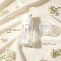 Bouteille à pompe extrudée monocouche blanche personnalisable 15ml portable 30ml 50ml pour cosmétiques et soins de la peau, jetable