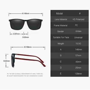 Gafas de Sol Cuadradas de Moda 2023 con Logotipo Personalizado, Gafas de Sol Polarizadas UV400 TR90 para Mujer y Hombre - Product Image 5