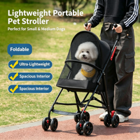 Sac à dos pliable de haute qualité pour animaux de compagnie avec roues et fermeture éclair, écologique, durable, portable, charge maximale de 7 kg pour chiens et chats