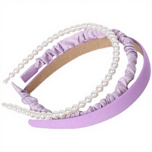 Serre-tête Yuyue en perles FG18 8cm en tissu polyester, nouveau style frais, bandeau de princesse en éponge pour femme - Product Image 3