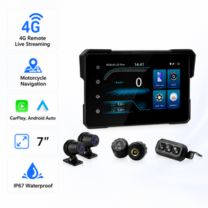 Carplay für Motorräder Carplay Moto 7 Zoll 4G Fernbedienung Live-Streaming Drahtlose Handsteuerung IP67 Wasserdicht TPMS Moto-Bildschirm - Product Image 1