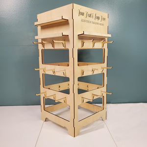 Soporte de exhibición de llavero de madera contrachapada hecho a medida Encimera Estante de exhibición de llavero de 4 lados - Product Image 2