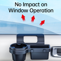 Organisateur de fenêtre de voiture multifonction 4-en-1 : support de téléphone, porte-gobelet, crochets et boîte de rangement – Accessoire intérieur