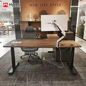 L şekilli elektrikli kaldırma tablası hareketli alt dolap depolama alanı, kablo toplama sistemi ile ana masa, ofis masası - Product Image 5