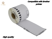 Rouleau d'étiquettes adhésives imperméables compatibles Brother DK-22205 pour imprimantes Brother