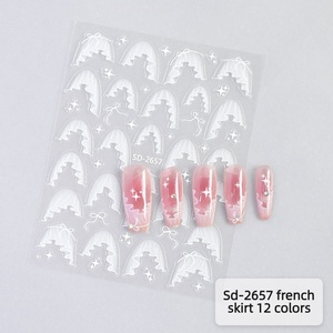 Pegatinas de Uñas con Volantes Franceses, Nuevas y Populares, Pegatinas de Uñas en Relieve 3D, Venta al por Mayor de Fábrica, Personalización - Product Image 2