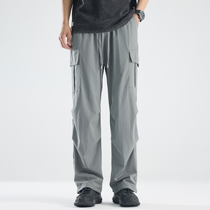 Pantalon Cargo Décontracté Homme Taille Mi-Haute Coupe Ample 5 Couleurs Élastique Anti-Plis Utilitaire Extérieur pour Randonnée et Mode Urbaine - Product Image 1
