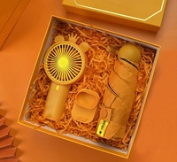 Coffret Cadeau d'Affaires Créatif et Pratique avec Tasse Métallique, Ventilateur et Parapluie – Style Minimaliste Moderne pour Études et Cadeaux d'Ouverture