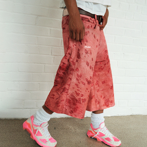 Pantalons amples à jambes larges de haute qualité, design de mode personnalisé, shorts 3/4 pour hommes, tissu en daim tie-dye, shorts amples 3/4 - Product Image 3