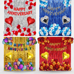 Decoración para Fiesta de Aniversario en Interiores, Cortina de Globos, Letras, Corazón, Pancarta de Papel de Aluminio para Fondo de Celebración de Bodas - Product Image 4