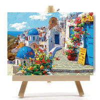 Peintures murales DIY Peinture à l'huile Peinture par numéros & Paysage coloré Peinture sur toile par numéros pour la décoration de la maison