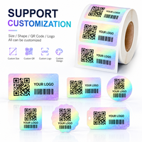 Étiquettes holographiques personnalisées avec code QR, numéro de série, autocollant de sécurité en rouleau pour la vérification des produits, emballage, fabricant