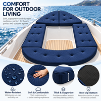 Ensemble de coussins capitonnés bleu marine pour pont de bateau, qualité marine, maintien de la forme, rembourrage épais, soutien doux, confort quotidien