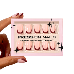 <span class=keywords><strong>Faux</strong></span> ongles complets réutilisables en PMMA, style court carré rouge, nouveau modèle d'hiver, à presser, avec colle et lingettes pré-conçues - Product Image 4