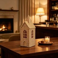 Panier de rangement en rotin naturel en forme de maison, avec décoration en tressage de rotin recouvert, idéal pour le rangement des jouets d'enfants