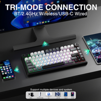 Clavier de jeu magnétique à effet Hall AULA F75 HE 75% 80 touches Tri-mode Hot Swap Rapid Trigger 8000Hz RGB Clavier mécanique