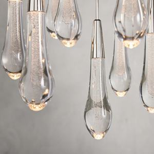 アメリカンモダンシンプルでハイエンドハンギングライトダイニングリビングルームホームデコレーションクリアガラス雨滴Arhausシャンデリア - Product Image 6
