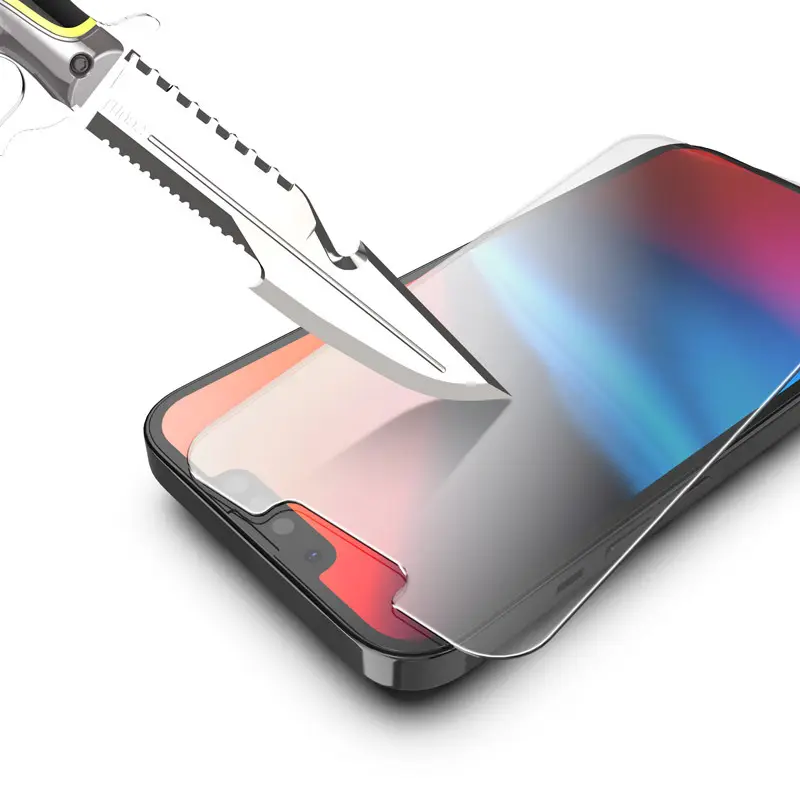 Kính Cường Lực Trong Suốt HD Phẳng 2,5D 0.33Mm Miếng Bảo Vệ Màn Hình Cho iPhone 12 13 14 Mini Pro Max Cho Samsung Galaxy