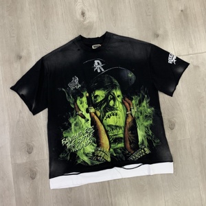 เสื้อเสื้อผ้าผู้ชายแบบหยาบทำจากผ้าฝ้าย100% แบรนด์ใหม่เสื้อยืดแขนสั้นสำหรับเล่นบนถนนขายดี - Product Image 1