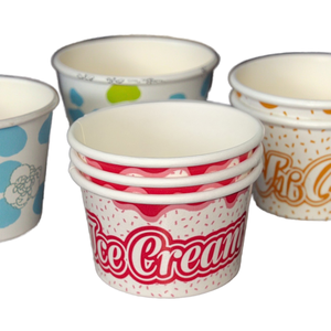 Vaso de Papel Desechable Ecológico para Helado de 3.5 oz, Pared Simple, Doble Recubrimiento de PE, Hecho en China - Product Image 1