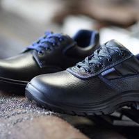 Sepatu Keselamatan Kerja Kulit Baja Pergelangan Kaki Rendah, Sepatu Perlindungan Luar Ruangan Antiselip