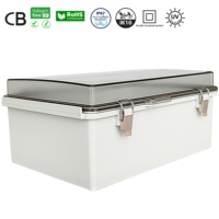 Boîte de jonction électrique extérieure étanche IP67 300x200x130mm matériaux PC/ABS armoire électronique à porte à charnière transparente IP65/IP66