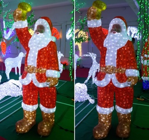 Di alta qualità all'ingrosso giardino decorativo di natale Led 3d <span class=keywords><strong>Santa</strong></span> scultura luci ornamenti illuminano 3D acrilico babbo natale - Product Image 3
