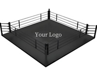 Ring de boxe professionnel standard, couleur personnalisée, logo, sol de combat surélevé, pour événements de compétition officiels